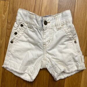 Baby Gap Cream Jean Frayed Shorts 3-6M